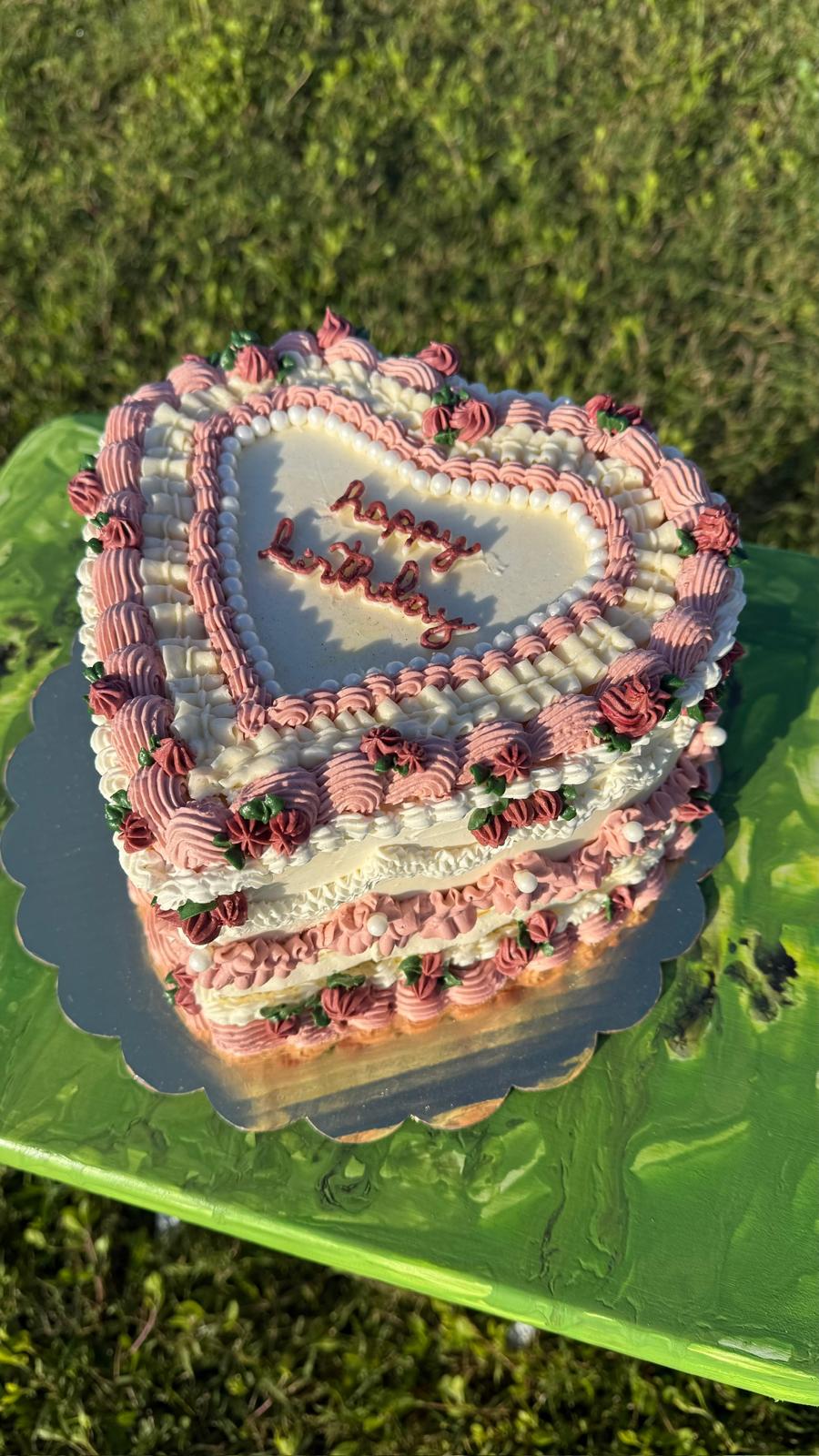 Love Heart Birthday Cake